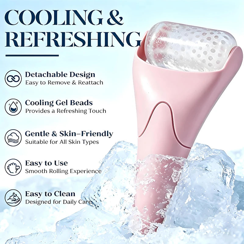 Ice Roller for Face and Gua Sha Facial Tool Set, Ice Face Roller Reduces Puffiness Relieves Migraines Skin Care Tools, Self Care