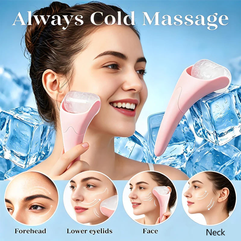 Ice Roller for Face and Gua Sha Facial Tool Set, Ice Face Roller Reduces Puffiness Relieves Migraines Skin Care Tools, Self Care